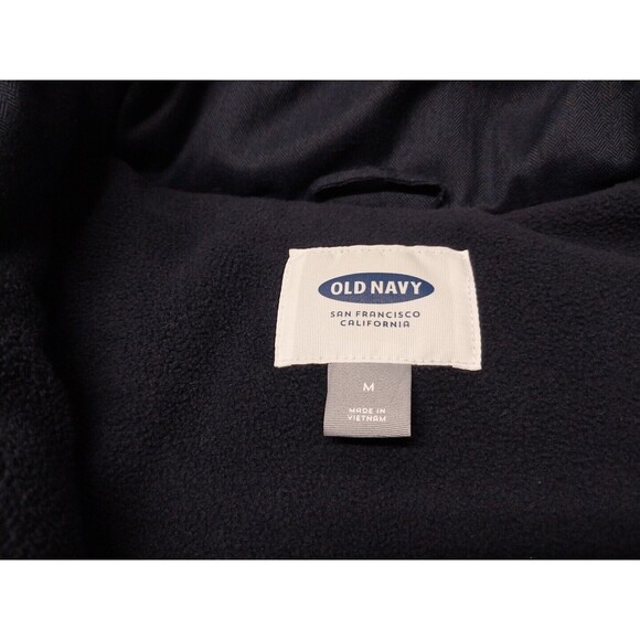 OLD NAVY Mens Medium Puffer Vest Navy Blue Full Zip Quilted Fleece Lined Pockets - Picture 4 of 11